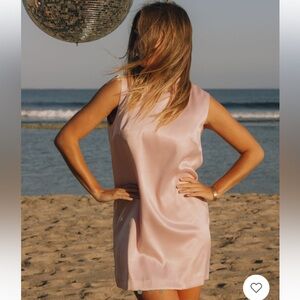 Daily Drills Silky Mini Dress with Neck Tie-Ribbon